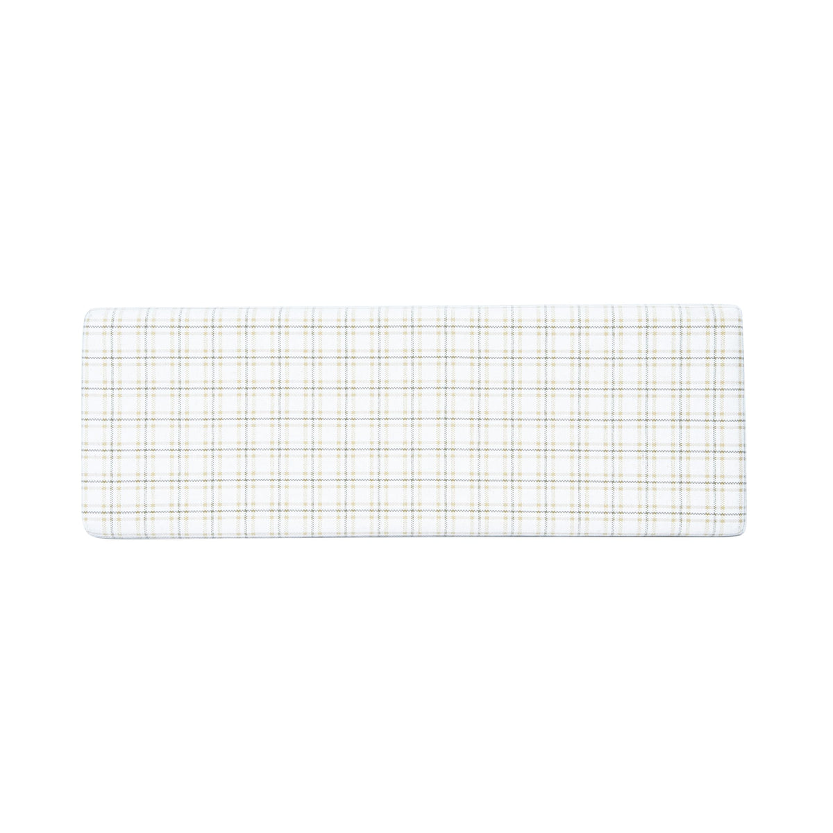 Natural Plaid Woven Fabric Bench M42656