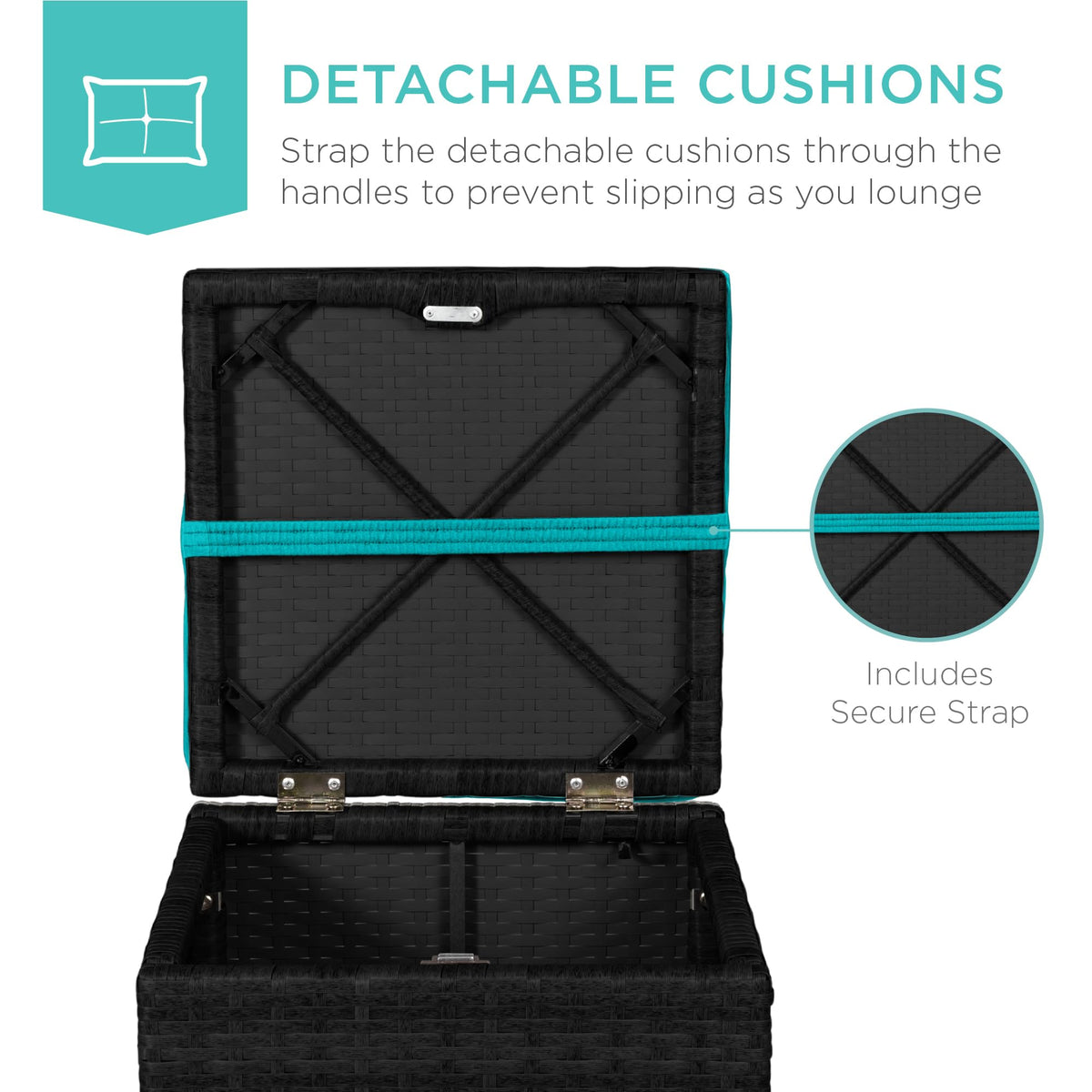 Set of 2 Wicker Ottomans with Storage U157