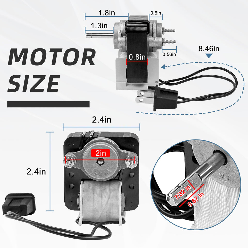Bathroom Vent Bath Fan Motor Kit Replacement 70cfm 1.4 Amp 120V X468