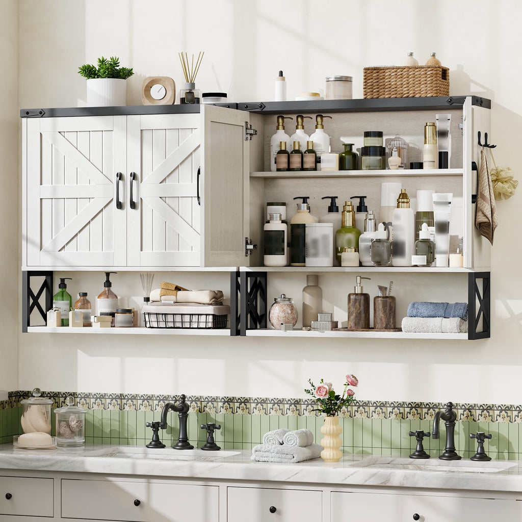 White Bathroom Wall Cabinet Z383
