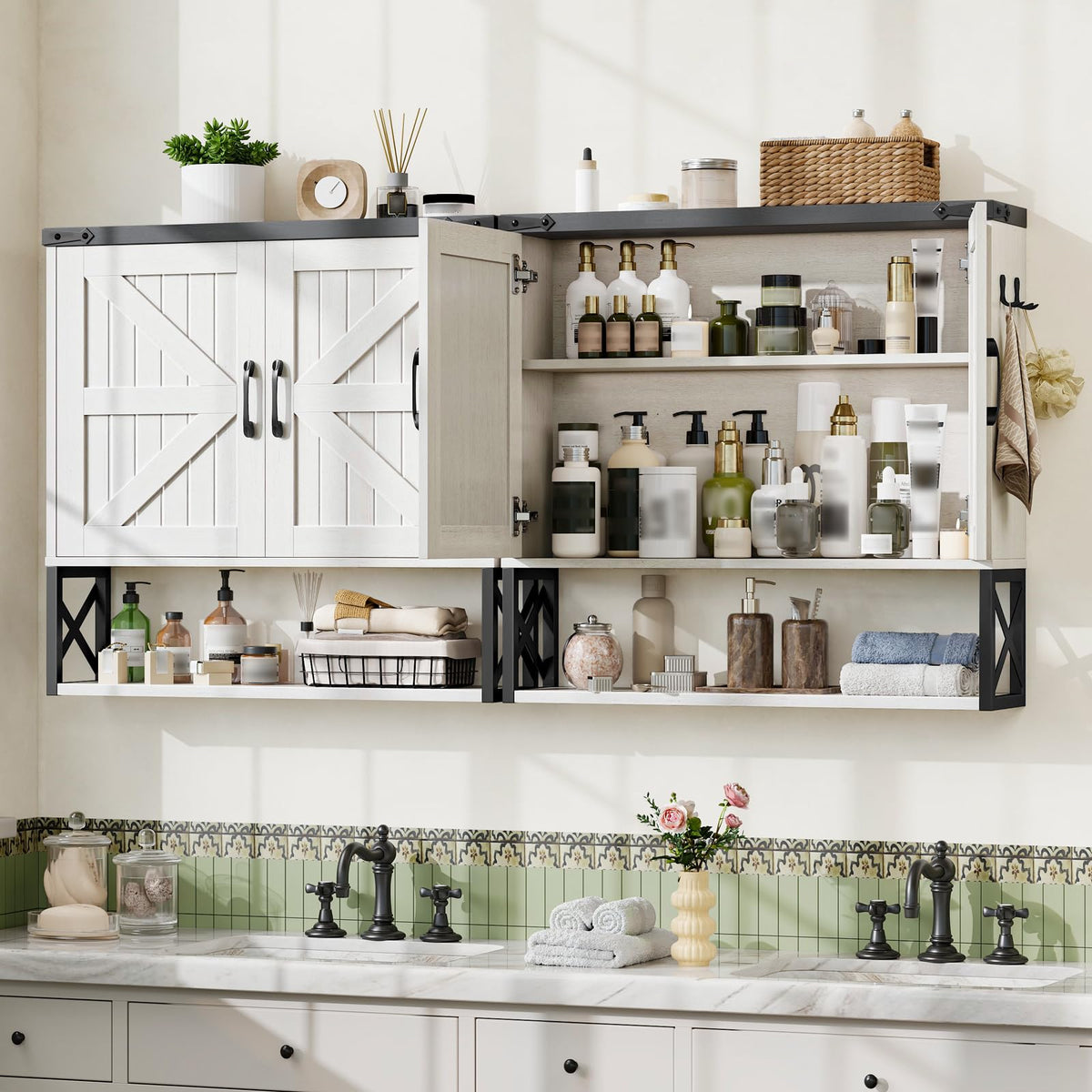 White Bathroom Wall Cabinet Z383