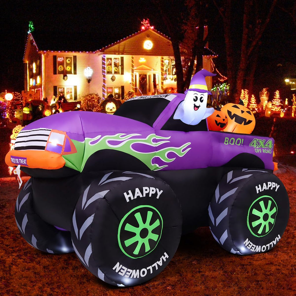 8 FT Halloween Inflatable Monster Truck with Built-in LEDs C4854