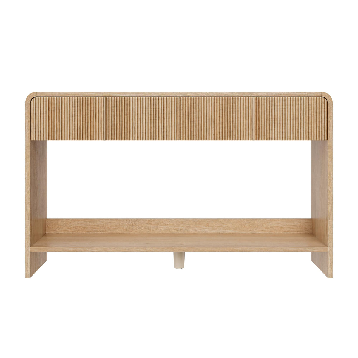 45" Fluted Console Table with 2 Drawers and Open Shelf T417696