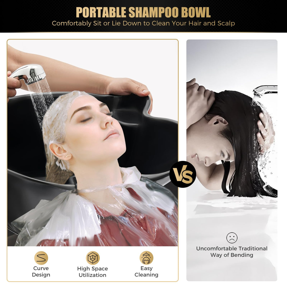 Portable Electric Pump Shampoo Basin with 2 Buckets Q814297