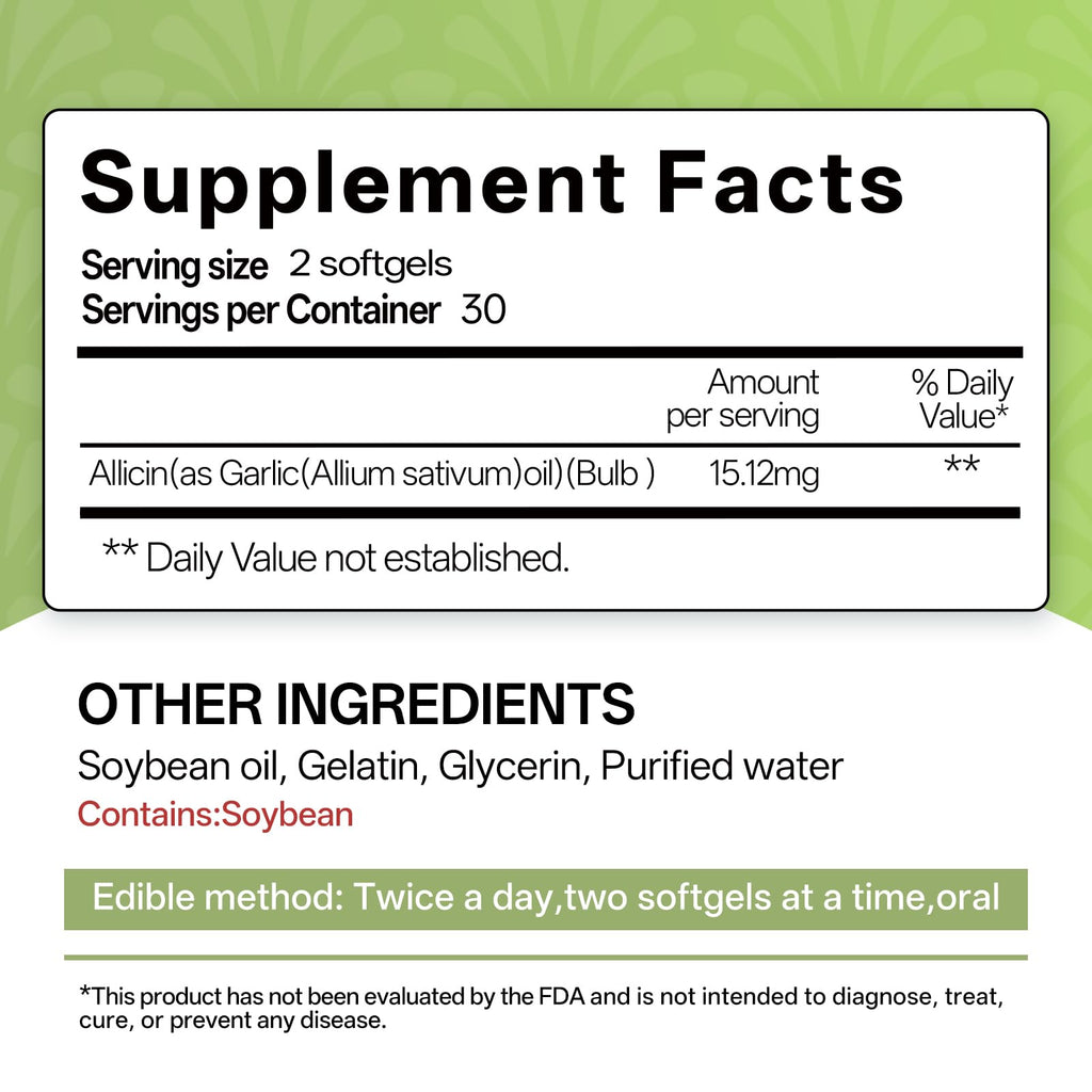 Odorless Garlic Oil Softgels, 60 Softgels J866709