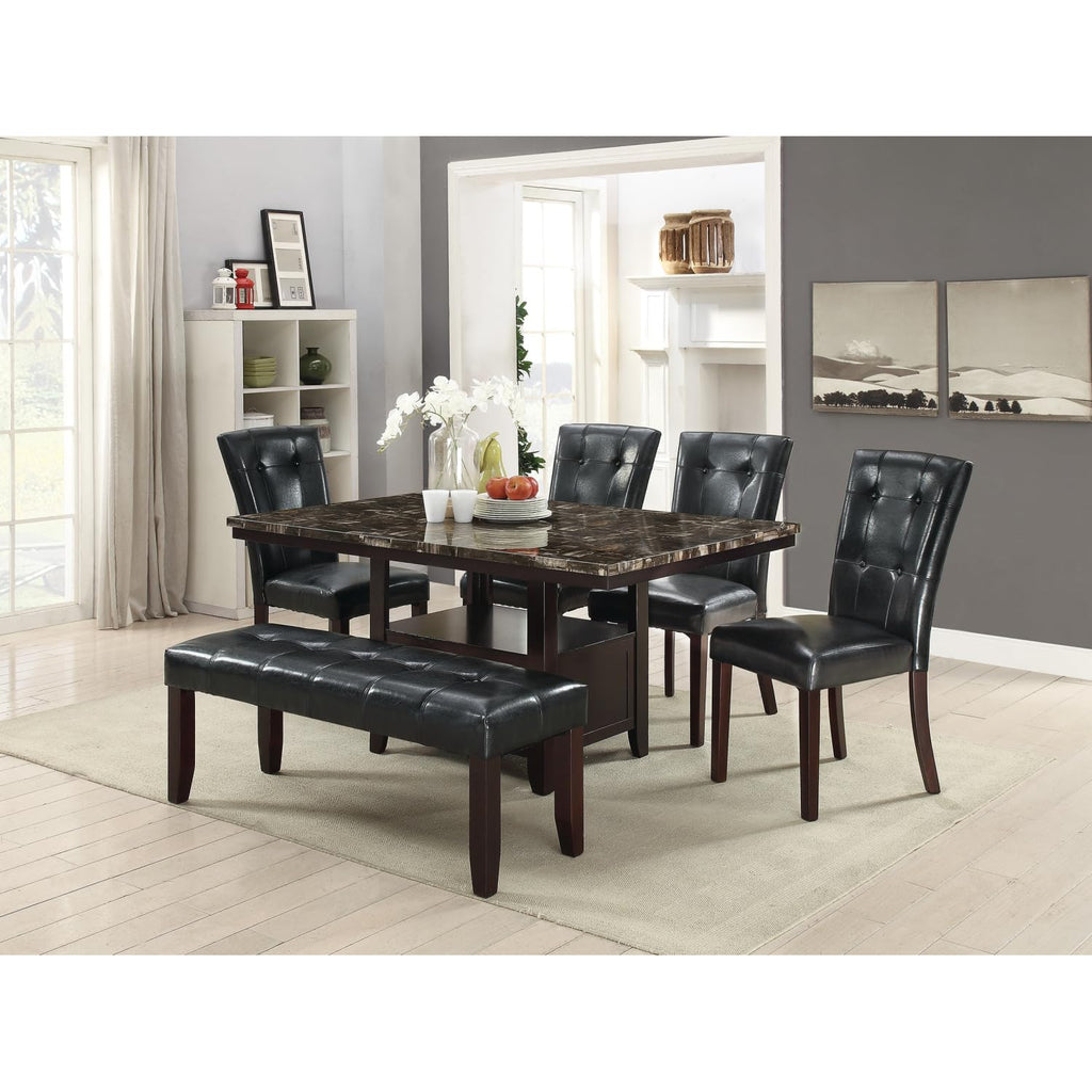 Black Faux Leather Set of 2 Dining Chairs W124798