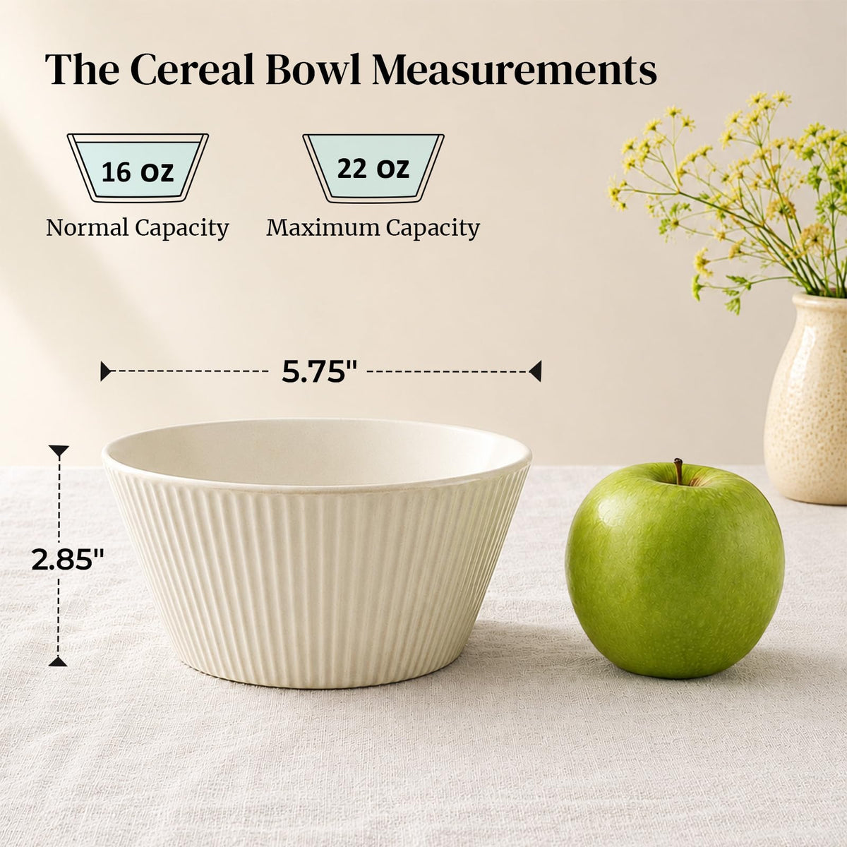 16 OZ Cereal Bowls Set of 4 and 8.5" Serving Bowls Set of 4 Y699247