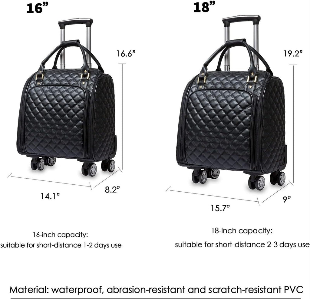 Black 18inch Softside Spinner Wheel Underseat Carry On Suitcase O971