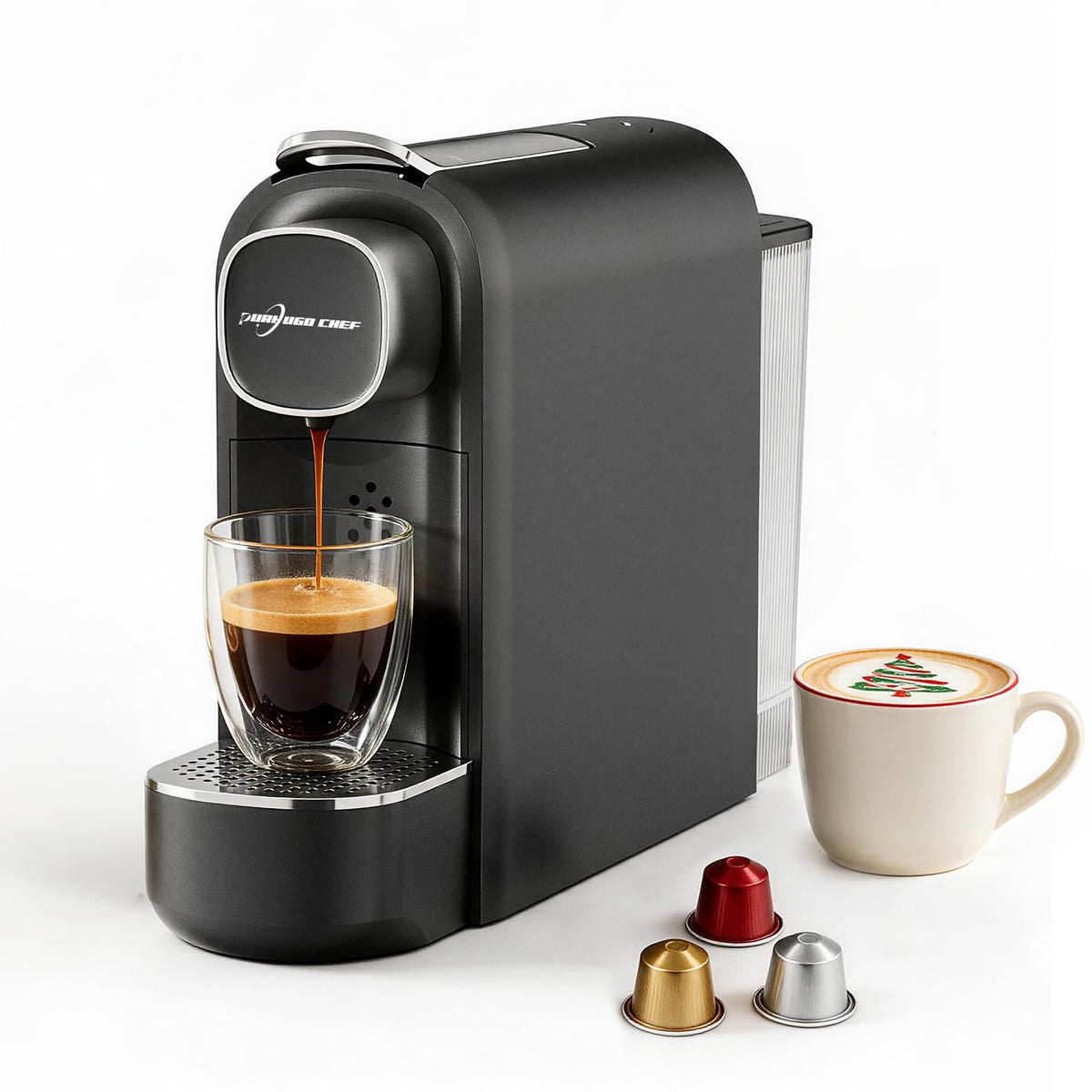 Black Single Serve Espresso Coffee Machine with Removable Tank F648