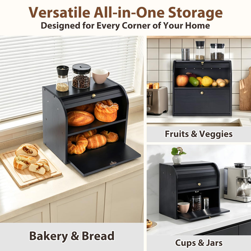 Wooden Bread Box L670
