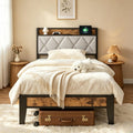 Twin Bed Frame with Headboard and Charging Plug J939627