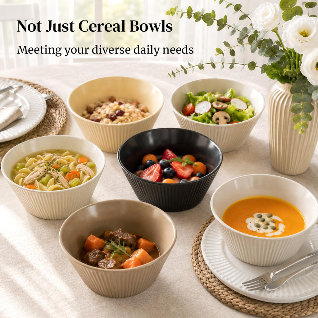 16 OZ Cereal Bowls Set of 4 and 8.5" Serving Bowls Set of 4 Y699247