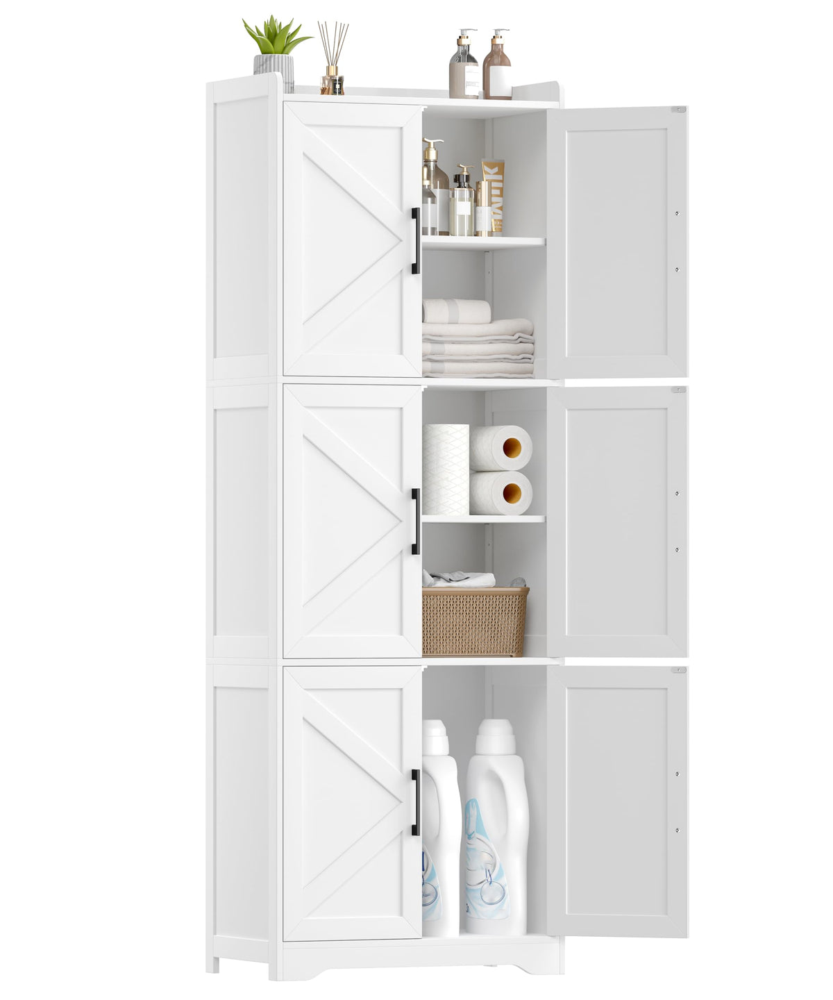 60.2''H Tall Bathroom Storage Cabinet with 6 Door B165