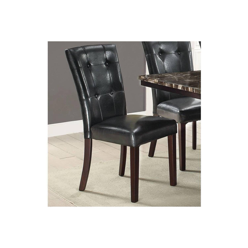 Black Faux Leather Set of 2 Dining Chairs W124798