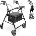Foldable 4 Wheel Rollator Walker with Seat D2552