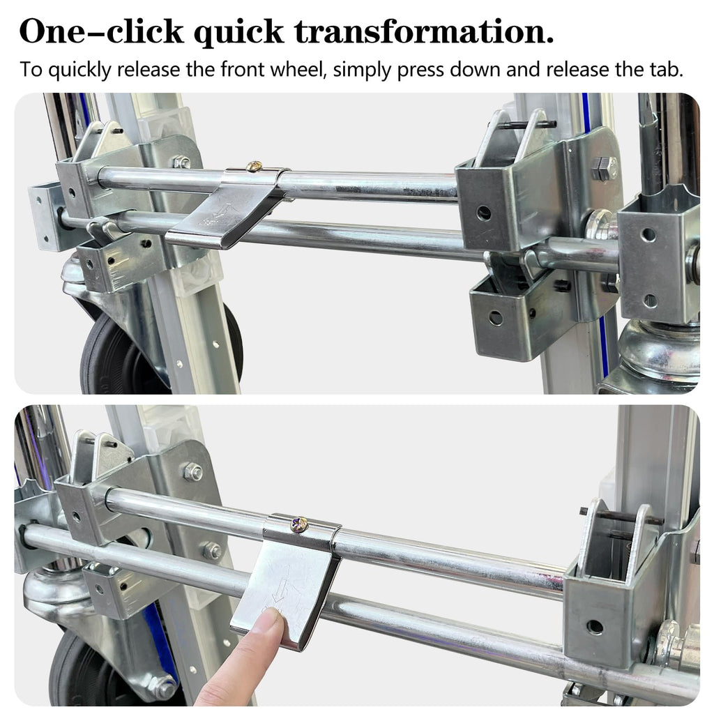 Convertible Hand Truck Dolly Cart with 4 Wheels 1000 Lbs T78234