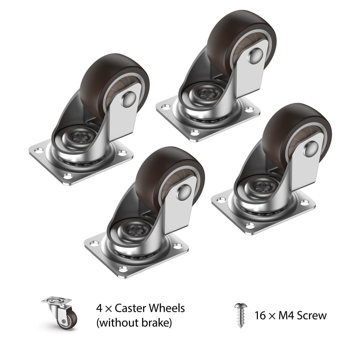 1inch Small Caster Wheels Set of 4 Z413