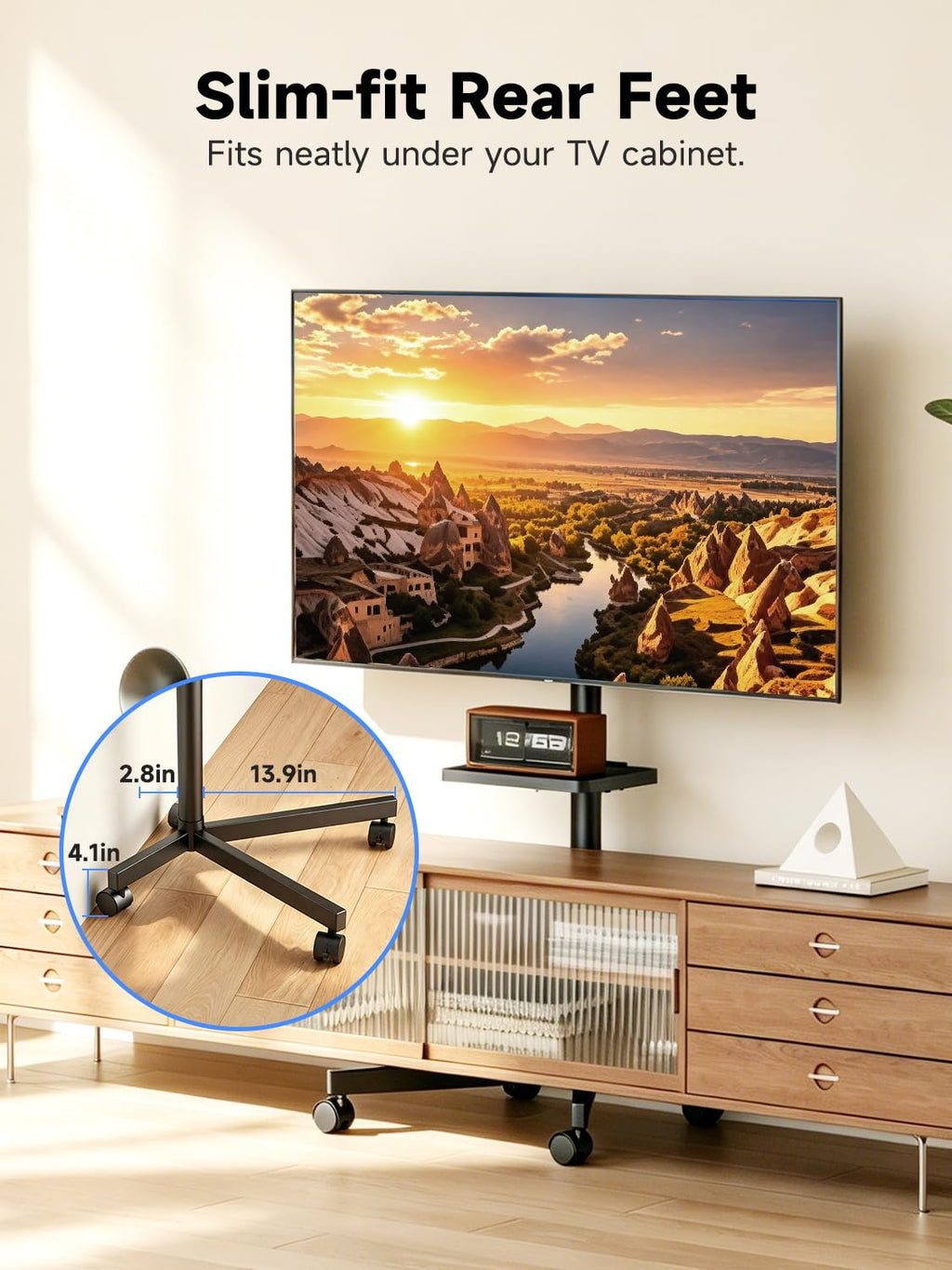 Height Adjustable Rolling TV Stand E537
