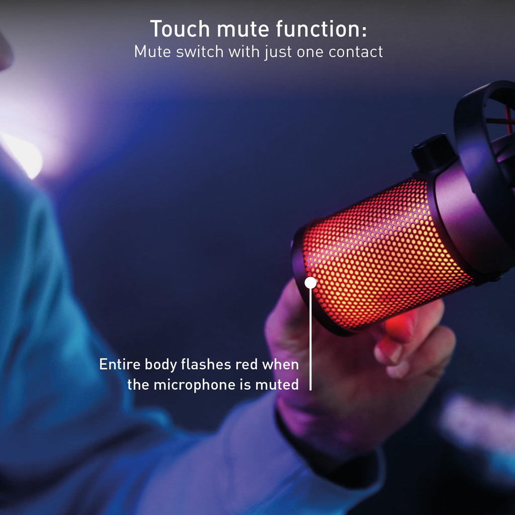 USB Microphone with RGB Lighting, 4 Polar Patterns, Black/Copper G627
