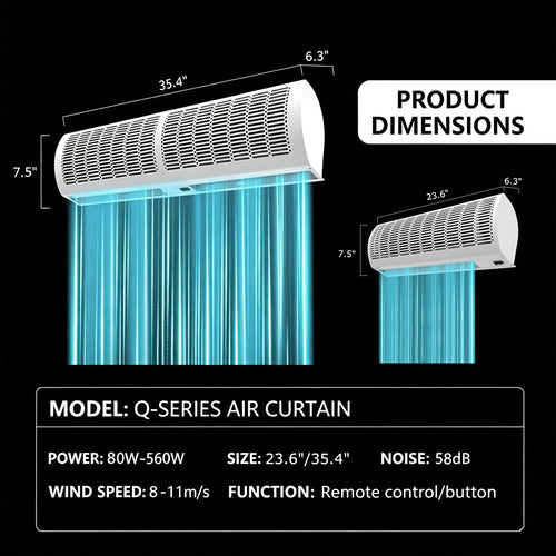 2-Speed Air Curtain Machine with Remote Control I970