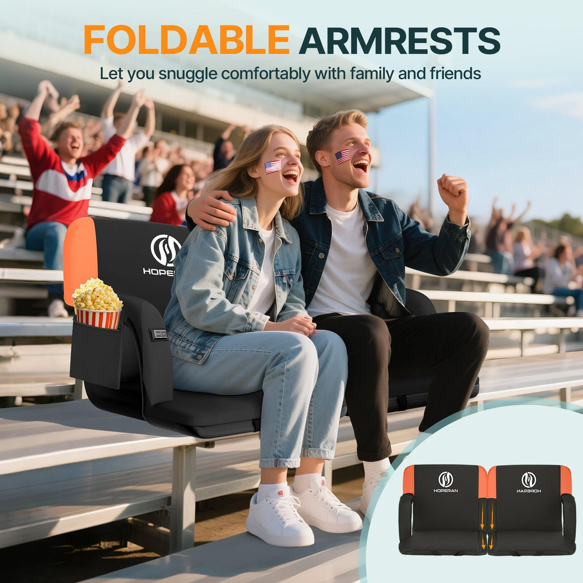Heated Stadium Seats for Bleachers with Back Support K25089