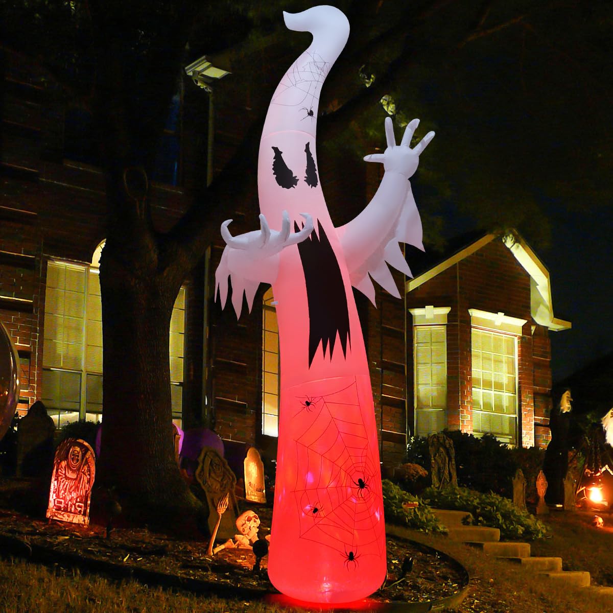 12 FT Halloween Inflatable Ghost with Built-in LEDs K9111
