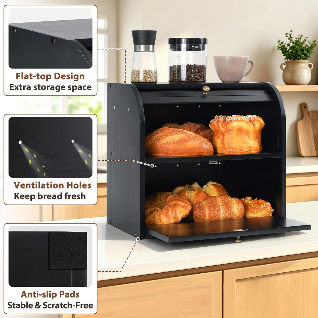 Wooden Bread Box L670