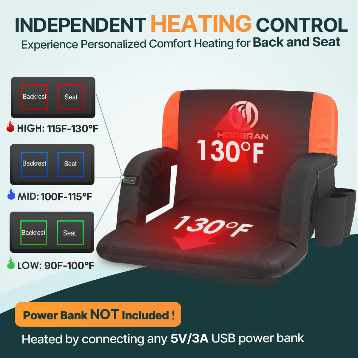 Heated Stadium Seats for Bleachers with Back Support K25089