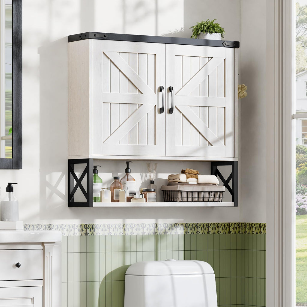 White Bathroom Wall Cabinet Z383