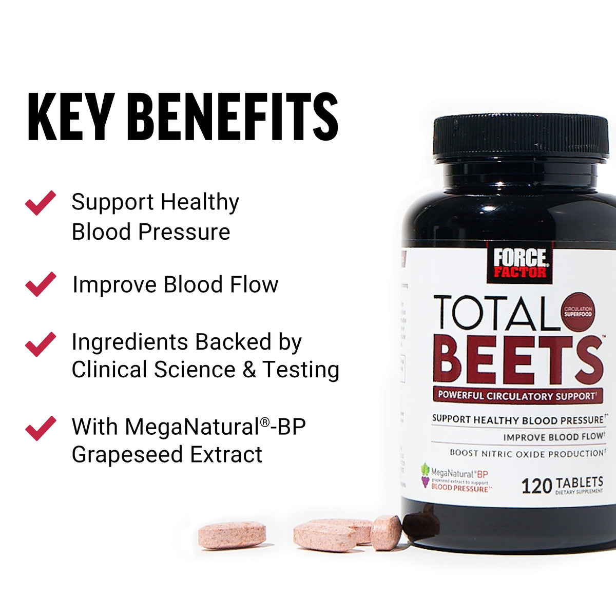 Blood Pressure Chews Nitric Oxide Cardiovascular Support 120 Count & 60 Chews S86556
