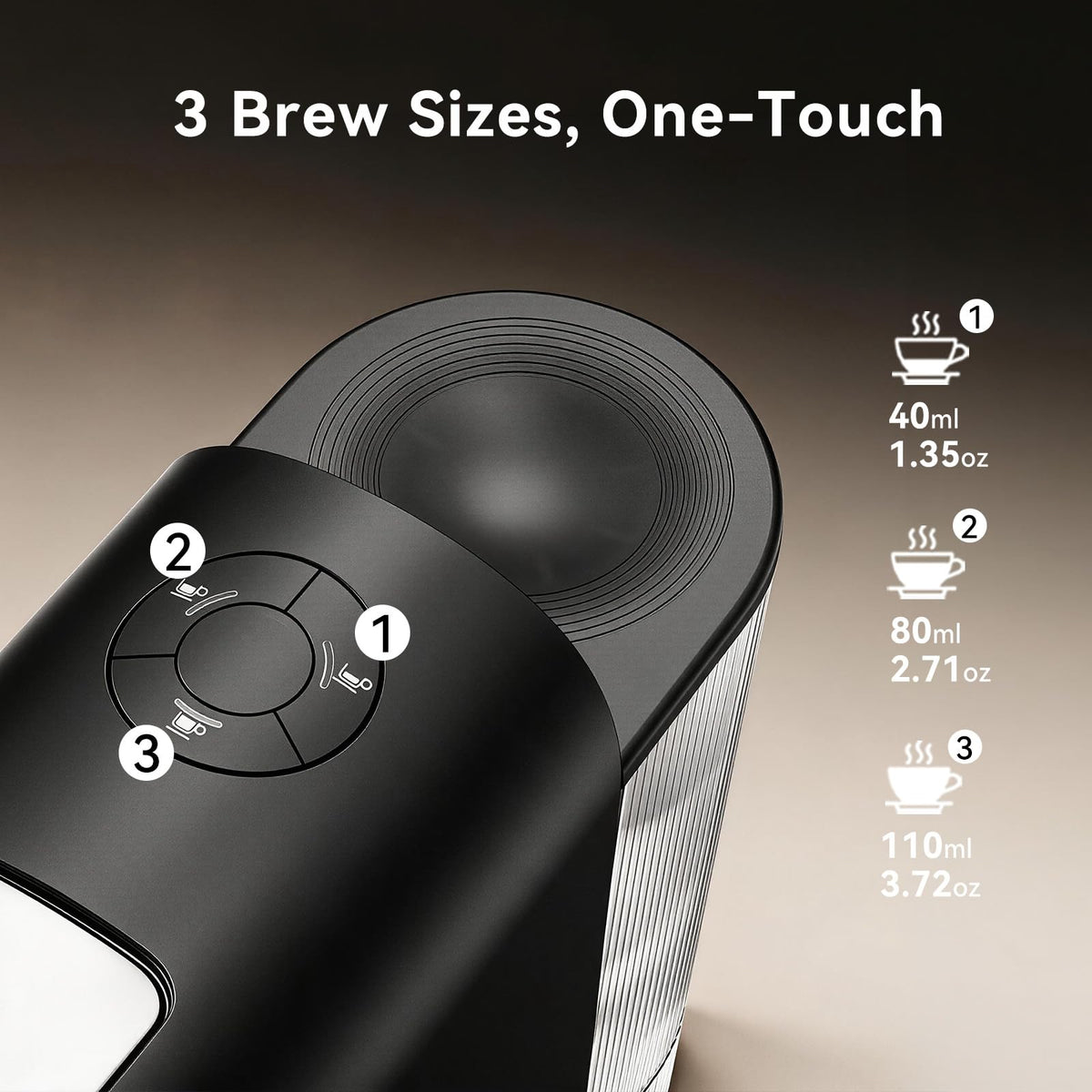 Black Single Serve Espresso Coffee Machine with Removable Tank F648