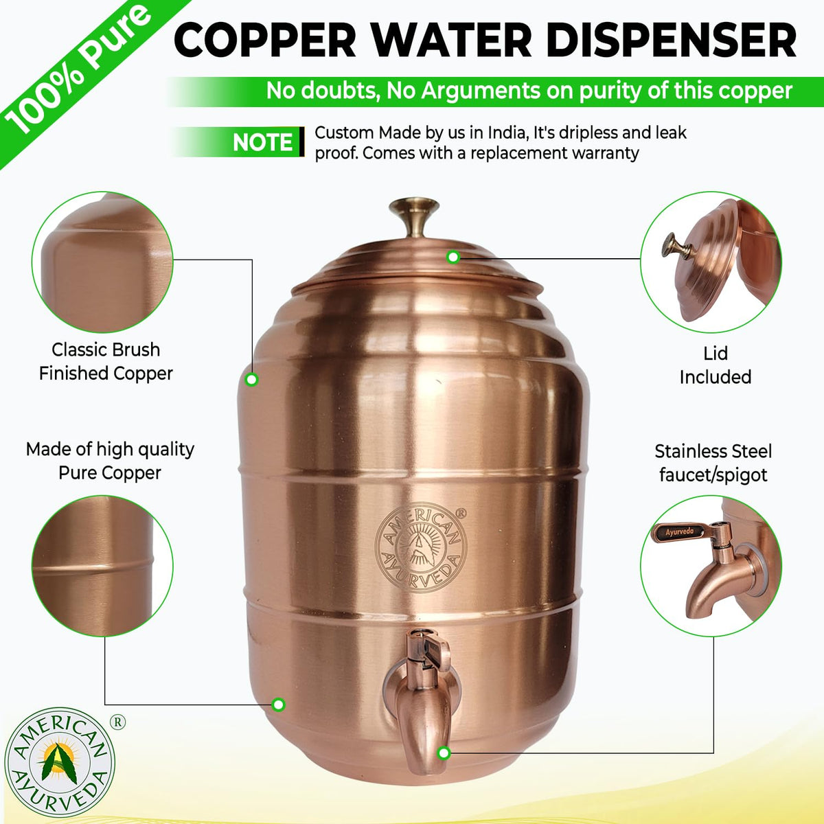 Pure Copper Water Dispenser 1.32 Gal B546686