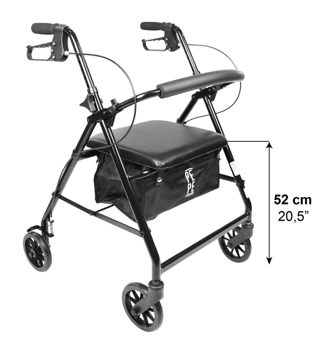 Foldable 4 Wheel Rollator Walker with Seat D2552