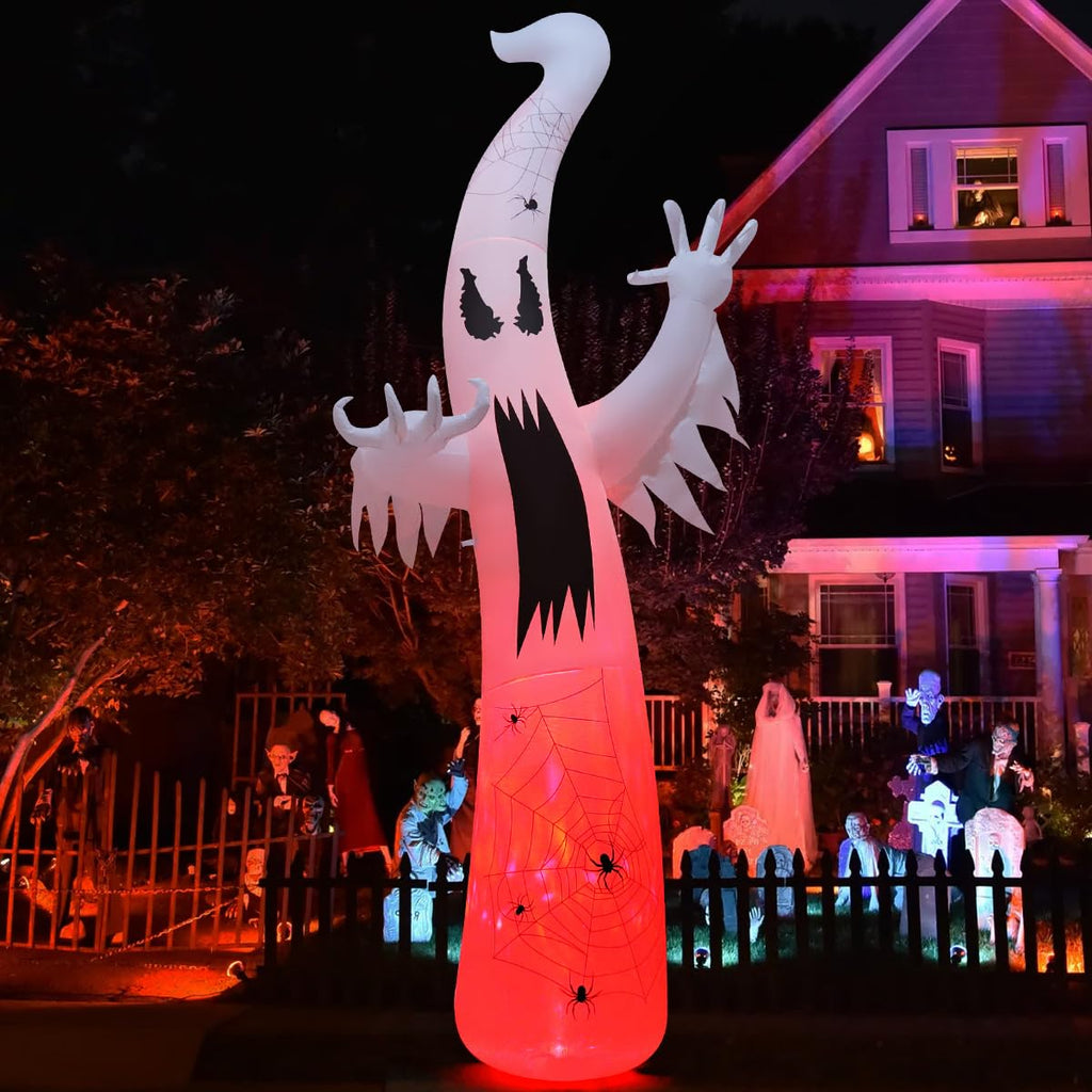 12 FT Halloween Inflatable Ghost with Built-in LEDs K9111