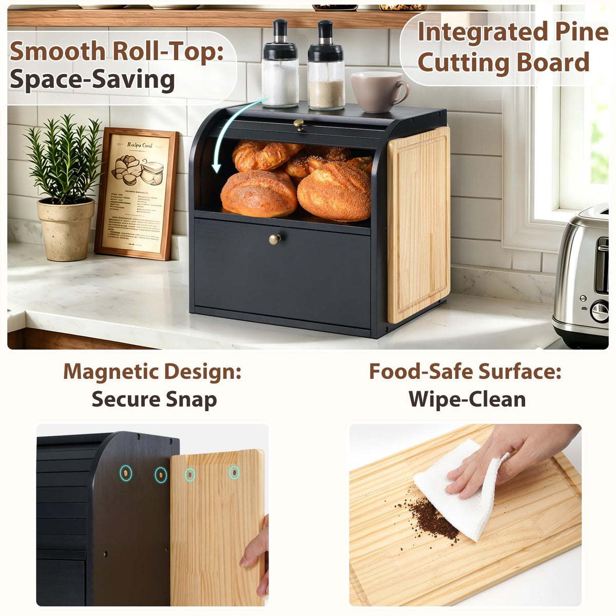Wooden Bread Box L670