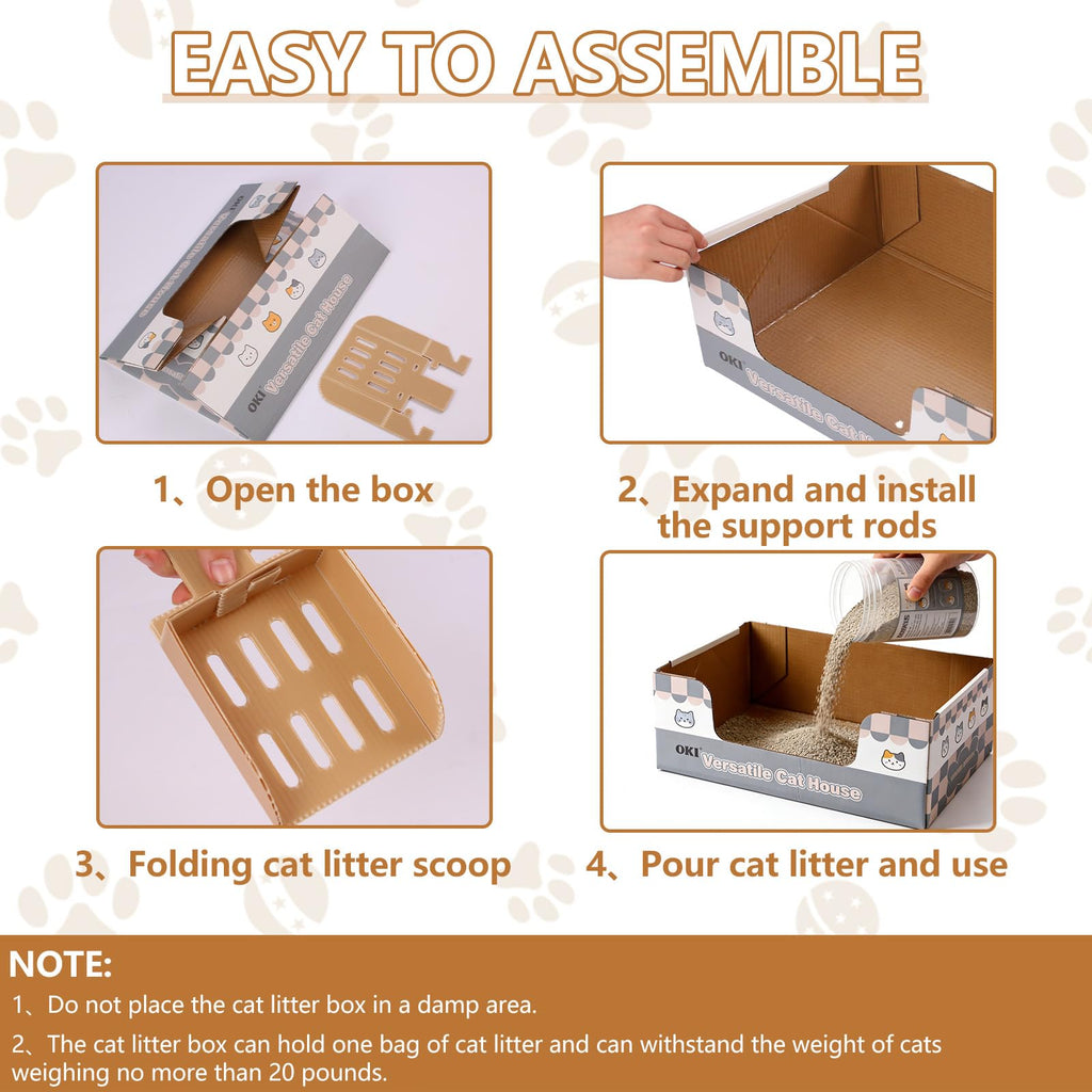 3-Pack Disposable Cat Litter Box with Scoop I27320