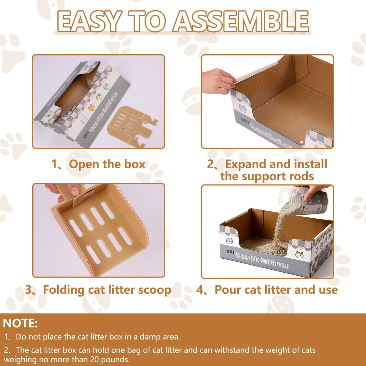 3-Pack Disposable Cat Litter Box with Scoop I27320