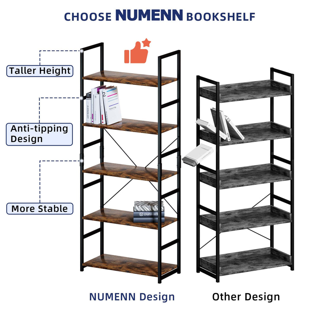5 Tier Freestanding Bookshelf E8480