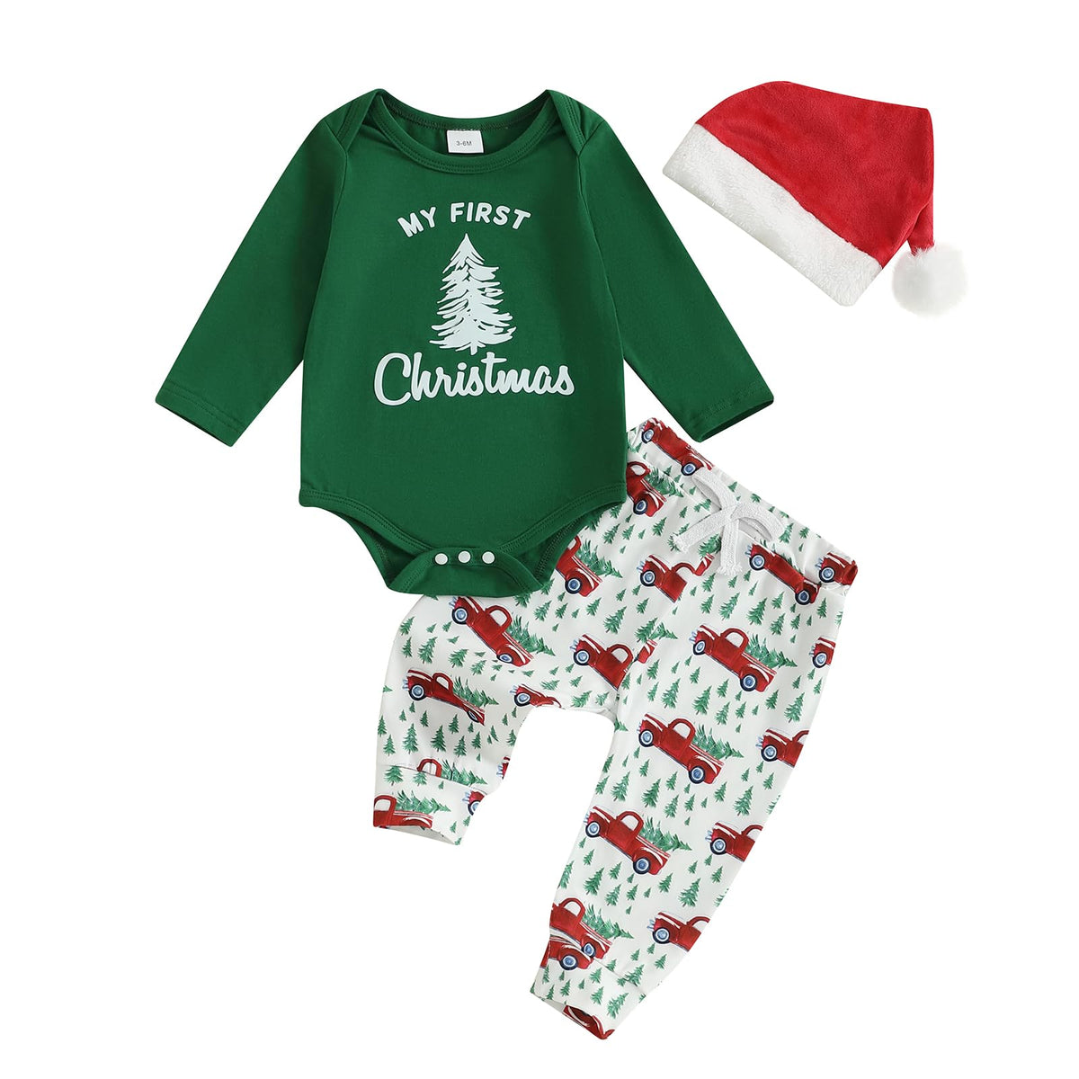 Christmas Baby Boy Outfit Newborn Romper Pant Headband H423