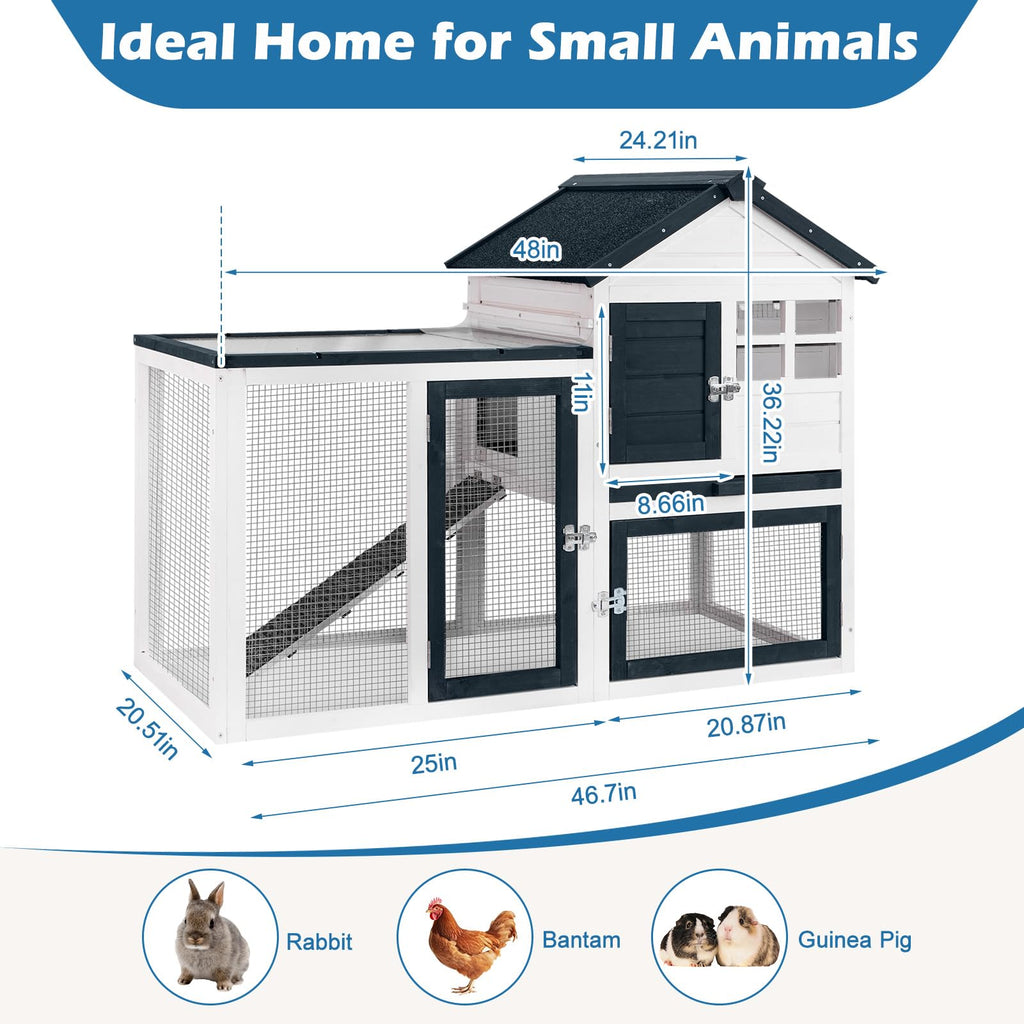 Indoor Outdoor Rabbit Cage with Weatherproof Roof Q1886