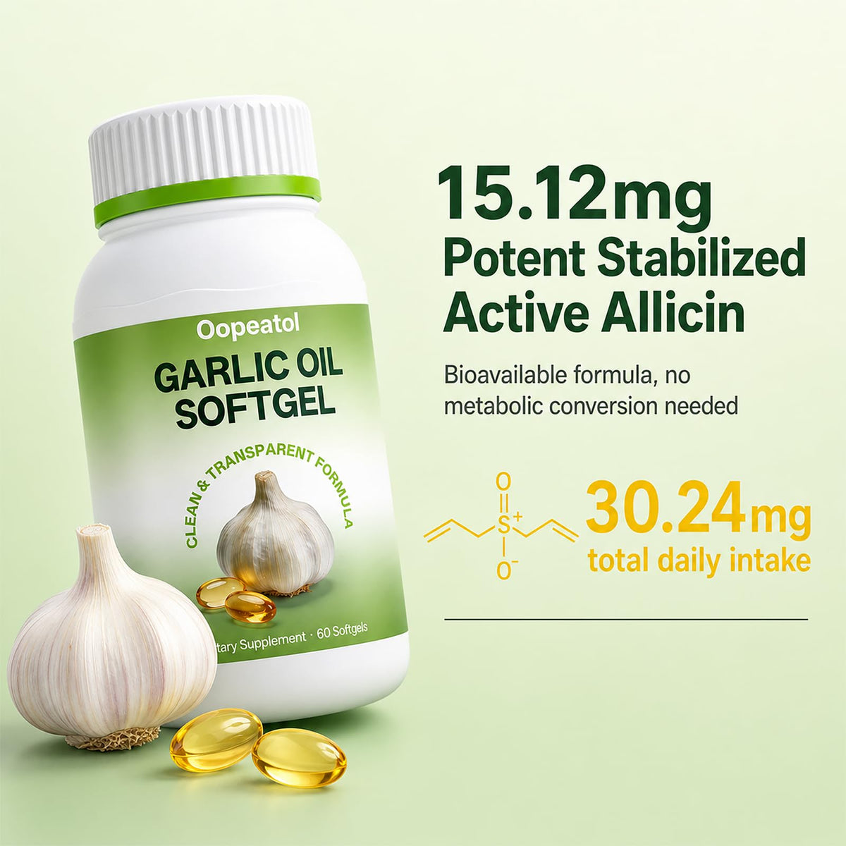 Odorless Garlic Oil Softgels, 60 Softgels J866709