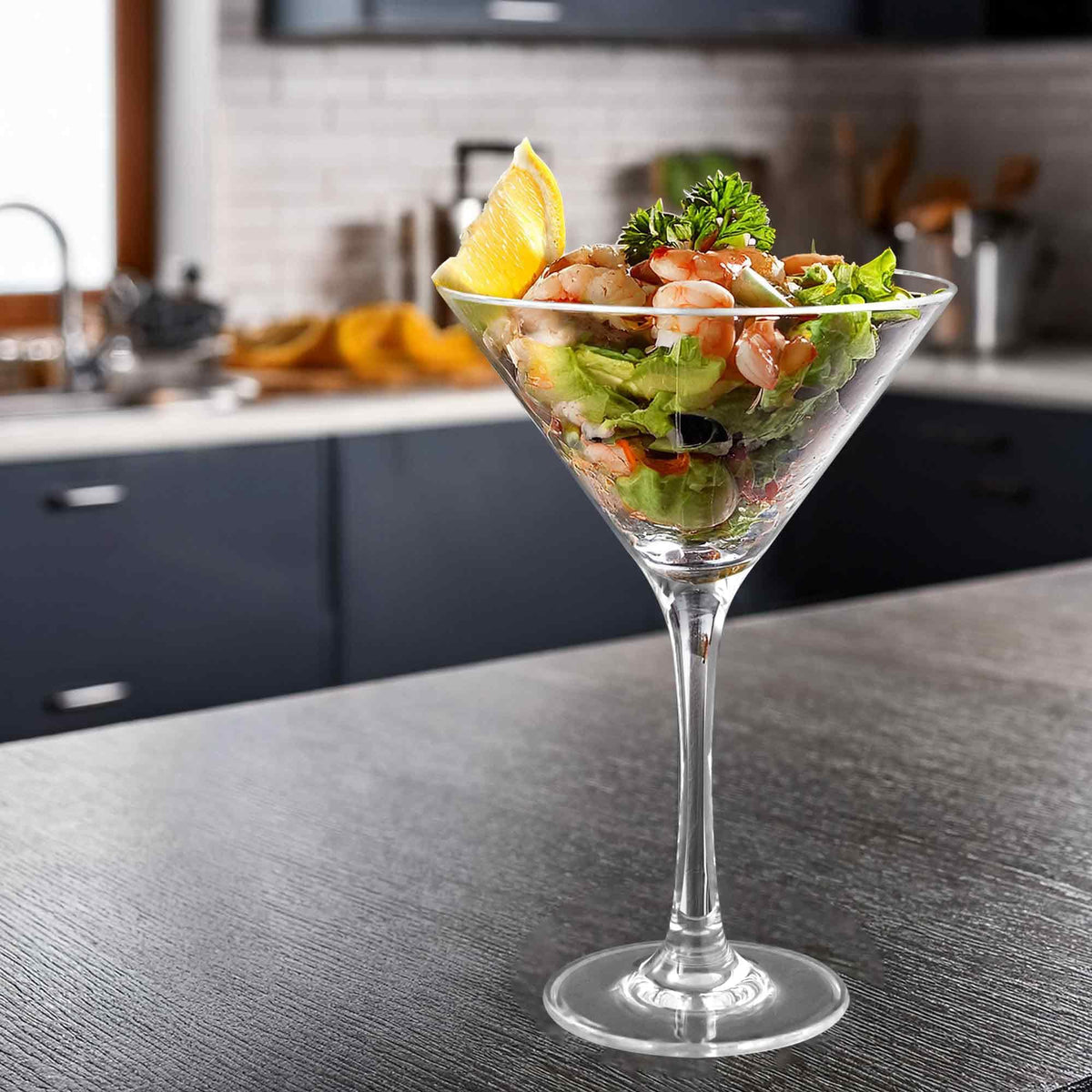 10-Ounce Plastic Martini Glasses Set of 6, Reusable, BPA-Free, Shatter-Proof, Dishwasher-Safe Z8000