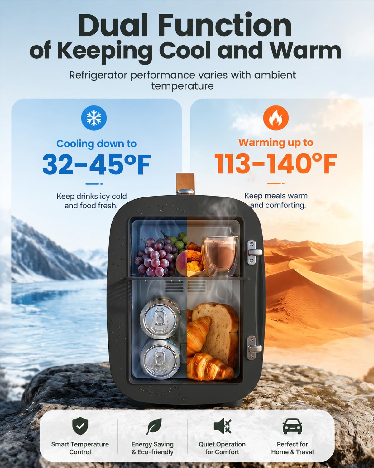 Portable Mini Fridge 4L 6 Can Black Z889