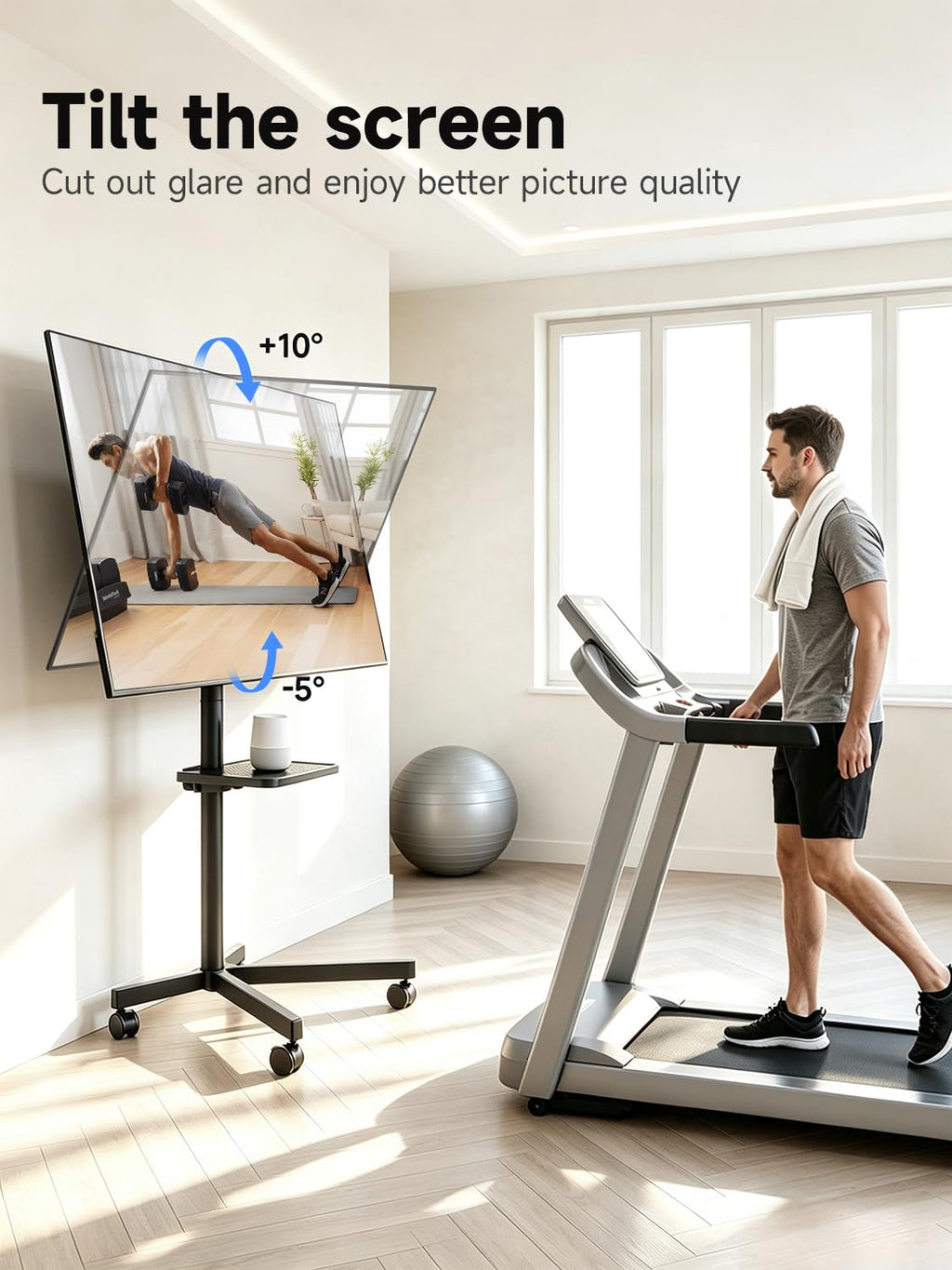 Height Adjustable Rolling TV Stand E537