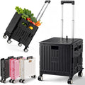 Black Folding Rolling Utility Cart O9802