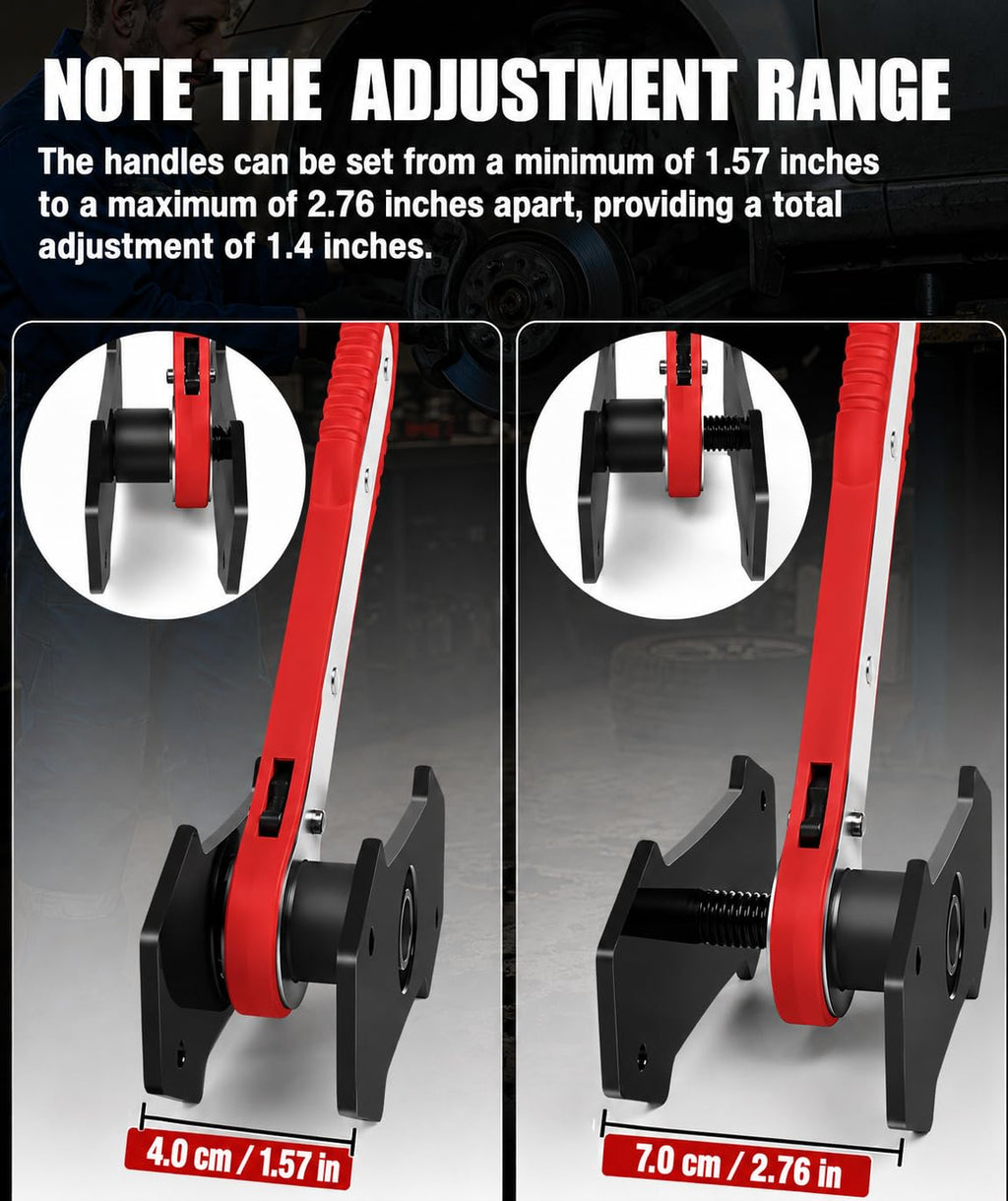 Brake Caliper Compression Tool with 2 Steel Plates and 2 Hooks U19685