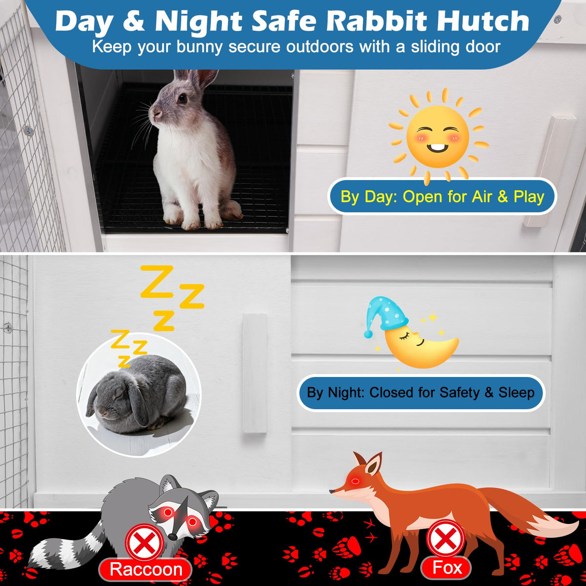 Indoor Outdoor Rabbit Cage with Weatherproof Roof Q1886