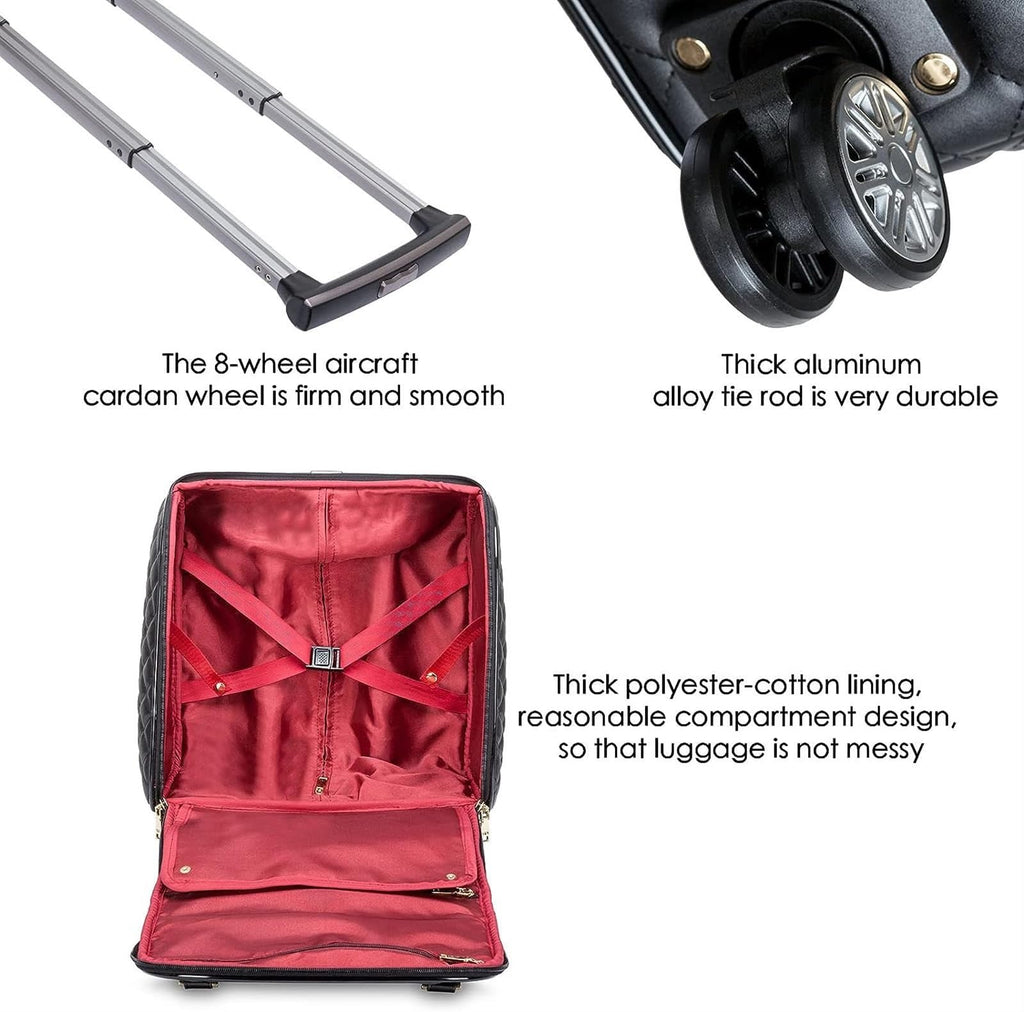 Black 18inch Softside Spinner Wheel Underseat Carry On Suitcase O971