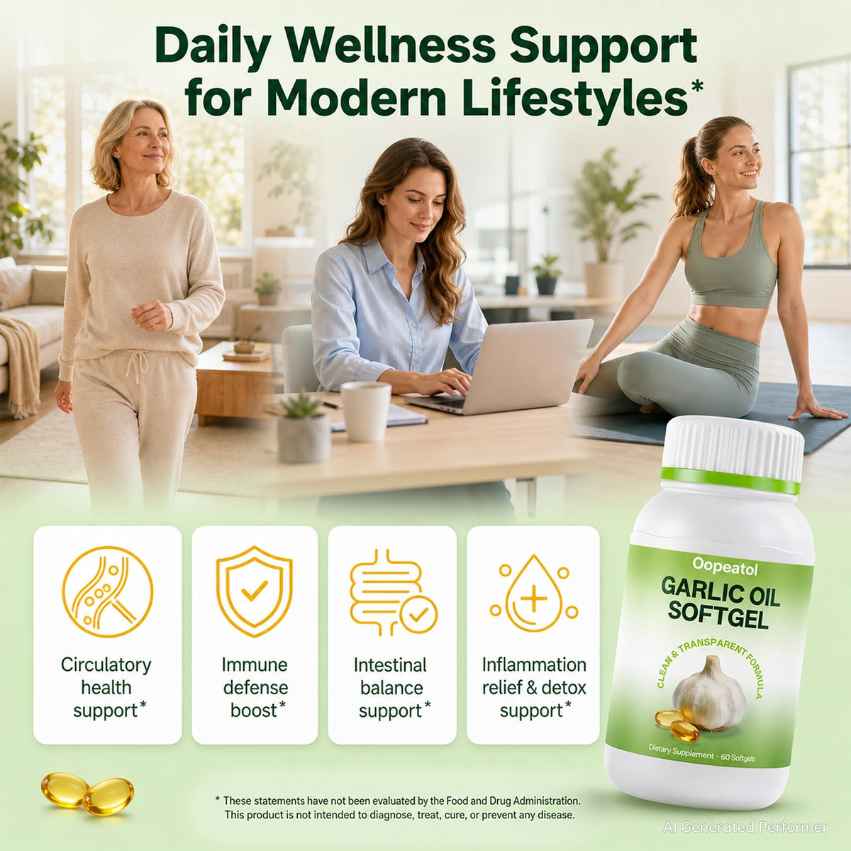 Odorless Garlic Oil Softgels, 60 Softgels J866709