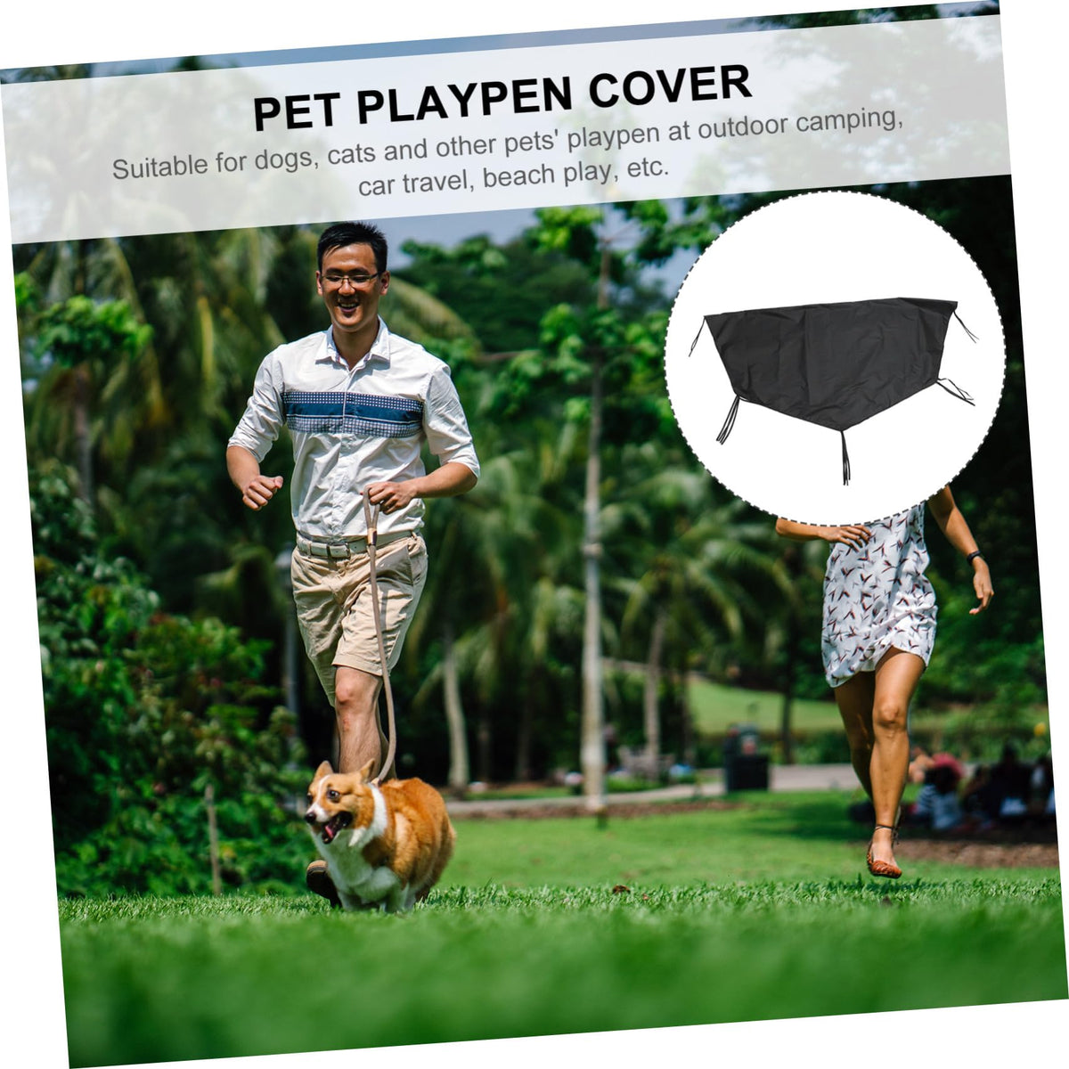 Waterproof Dog Playpen Roof Cover with Sun Shade 210D Oxford Cloth X907